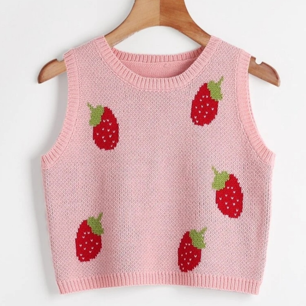 🍓 3 for $12 Strawberry Sweater Vest 🍓